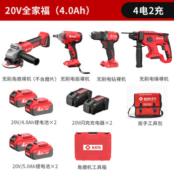 
Ruiqi 20V industrial lithium battery rechargeable electric hammer angle grinder drill family portrait 7220/20