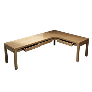 
Solid wood corner desk human computer desk home study corner long L-shaped office workbench drawer table