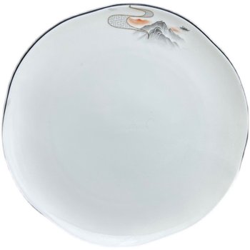 
Steak plate ceramic lace round Western food plate household dish plate shallow plate flat plate dish Western tableware