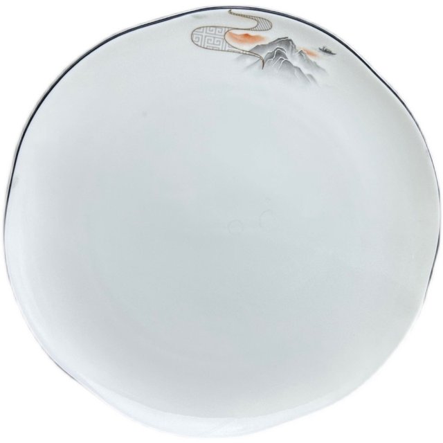 
Steak plate ceramic lace round Western food plate household dish plate shallow plate flat plate dish Western tableware