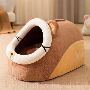 
High-end cat nest, semi-enclosed in winter for kittens and adults, removable and washable cat house, four-heated, universal cat and dog pet nest