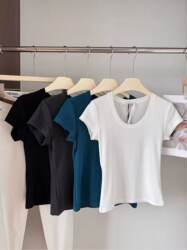 3.29+【Limited Purchase Offer. No Returns or Exchanges】Egg Collar Short-Sleeve T-Shirt 8829