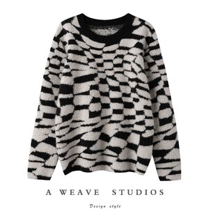 
It looks good no matter how you wear it~Heavy heavy three-dimensional jacquard thickened round neck women's pure cashmere sweater loose