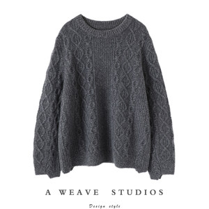 
Heavy thickened! The style is so good! A new loose style for women's round neck pure cashmere sweater