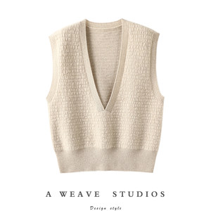 Wow wow, so good match! Thick deep V -neck cashmere vest female pure cashmere sweater loose shoulder vest
