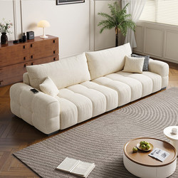 Chenille Sofa Modern Minimalist Marshmallow Puff Sofa Living Room Small Apartment Cream Style Straight-Line Fabric Sofa