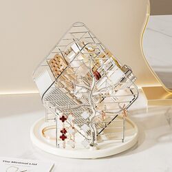 Rotating Makeup Storage Box, High-End Cosmetic Desktop Organizer, Lipstick Organizer, Dressing Table Skincare Brush Holder