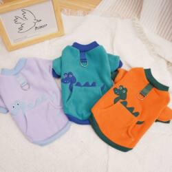 Cat and Puppy Pet Clothing Autumn and Winter New Thickened Fleece Sweatshirt Bichon Teddy Small Dog Clothes