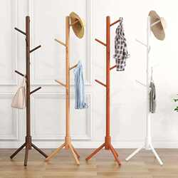 Solid Wood Coat Rack for Bedroom, Floor-Standing Home Use Clothes Rack, Simple Clothes Hanger, Beech Wood Clothes Rack, Bag Hanging Rod Rack