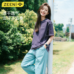 
ZEENI mountain moisture-absorbent quick-drying Hasselblad line functional wind short-sleeved T-shirt women's hiking fitness sports mountaineering clothing