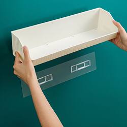 Bathroom Storage Rack, No-Drill Wall-Mounted Toilet and Bathroom Wall Cosmetics Storage Shelf, Magic Organizer