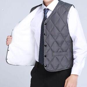 
Autumn and winter vest cotton vest men's dad's vest new style plus velvet thickened elderly men's vest lambswool