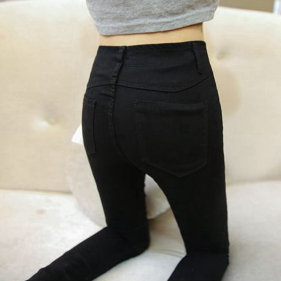 Korean velvet leggings for women in autumn and winter slim fit and slim outside wearing thickened trousers high-waisted jeans pencil pants