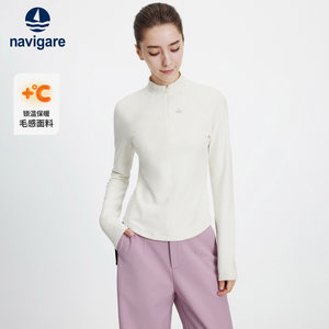
navigare Italian small sailing outdoor sports long-sleeved T-shirt women's velvet warm pullover bottoming shirt winter