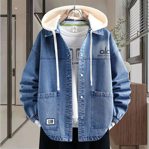 
Spring new youth fashion trendy denim jacket with large letter print on the back and crisp and stylish jacket
