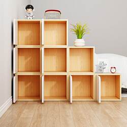 Pull-Out Storage Rack, Floor-Standing Bookshelf, Storage Display Rack, Freely Combinable Grid Cabinet, Household Bedroom Storage Unit with Doors