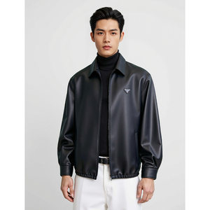 
Standing at 50 [Style Man Daily] Lapel Handsome Couple Outfit Genuine Leather Jacket Top Layer A Grade Sheep Leather Versatile