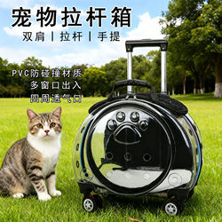 Cat Carrier Bag, Transparent Backpack for Pets, Large Capacity Pet Backpack, Dog Carrier Bag, Pet Trolley Box