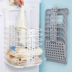 Dirty Clothes Storage Basket, Wall-Mounted Foldable Laundry Basket for Home Use, Bathroom Clothes Organizer