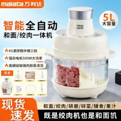 2026 New Model Wanlida Intelligent Fully Automatic Meat Grinder and Dough Mixer All-In-One 5L Large Capacity Multifunctional Food Processor