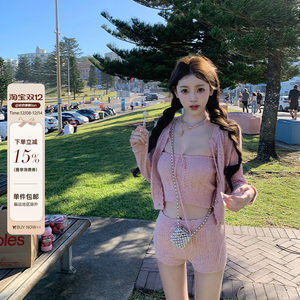 Your lazy llan [unresisting girlishness] soft and versatile design knitted three-piece set spring new style
