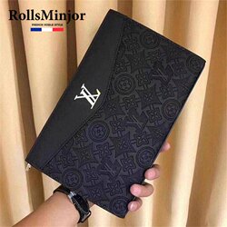 Counter Brand Men's Genuine Leather Clutch Bag, High-End Luxury Brand Envelope Bag, Large Capacity Business Casual Clutch Bag