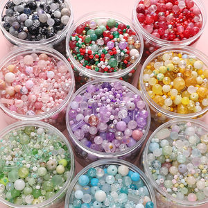 Glass mixed round beads handmade bracelet necklace pendant material package sewing DIY materials tools and finished products