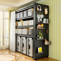 Household Storage Rack, Multi-Layer Floor-Standing Balcony Bookshelf, Integrated Wall-Mounted Storage Rack, Floor-Standing Iron Shelf