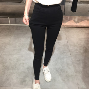 Summer thin leggings for women cool and untouchable silk stretch magic feet black nine-point pencil pants high waist