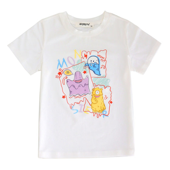 
2026 New Summer Parent-child Clothing Class A Pure Cotton T-shirt Children's Clothing Family of Three Mother and Daughter Baby Korean Style Family Clothing