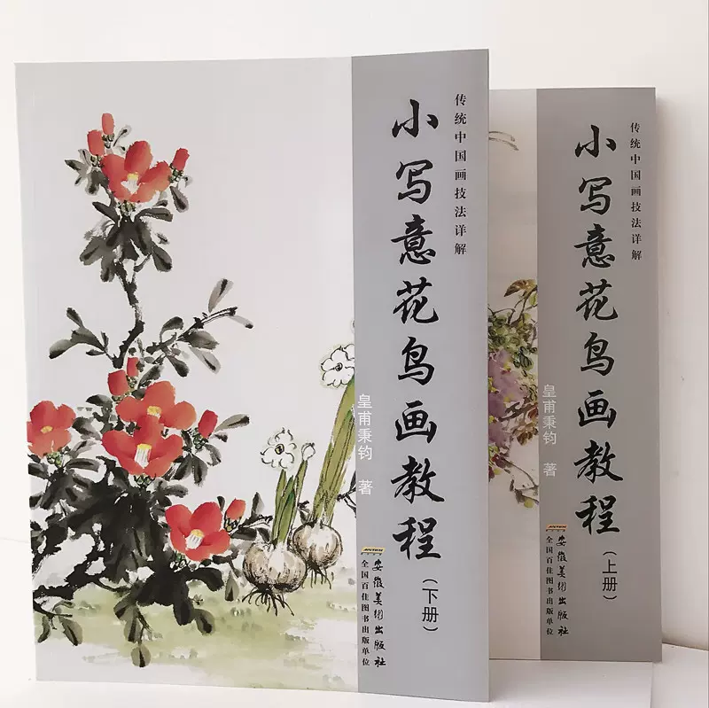 小写意花鸟画教程上下册全2本传统水墨画技法详解皇甫秉钧著零基础美术绘画教材初级国画教材中国画牡丹花鸟画入门成人自学国画书-Taobao