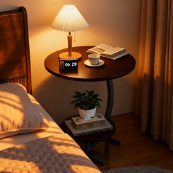 Bedroom Bedside Table, Household Double-Layer Storage Rack, Small Apartment Bedroom Bedside Cabinet Alternative, Living Room Mobile Small Side Table