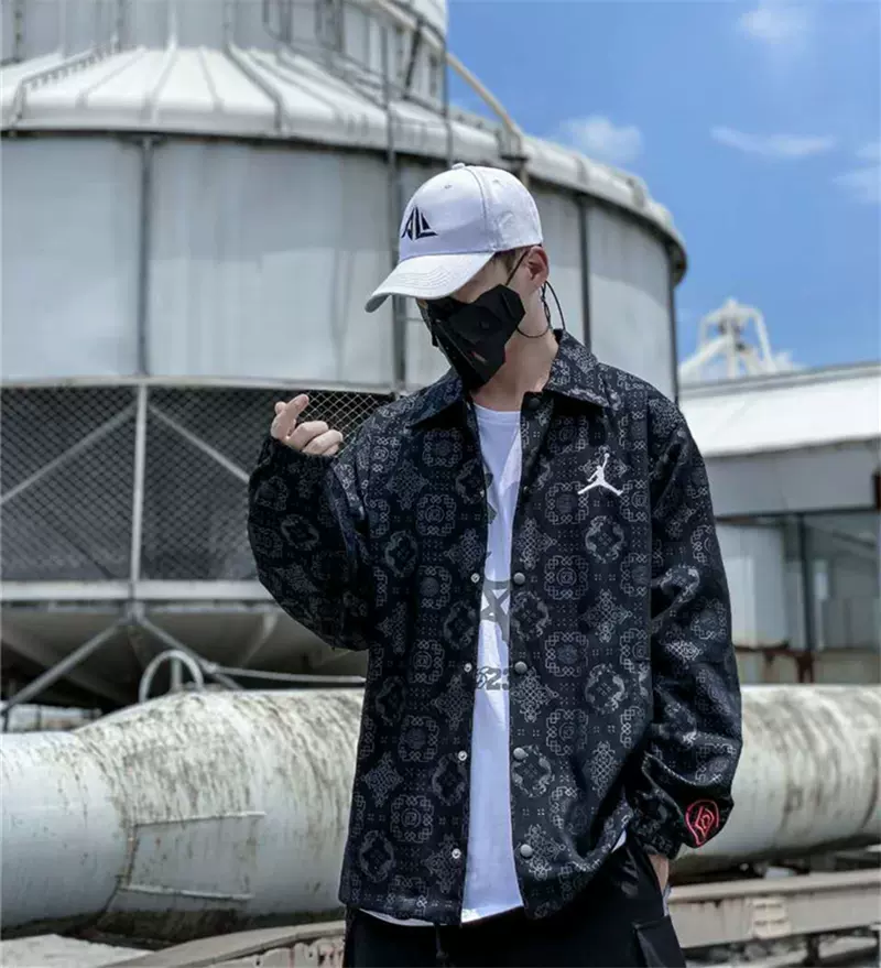 CLOT JACKET聯名限定絲綢教練夾克滿印中國風冠希EDC男女風衣