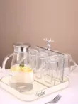 Naihuhu cốc nước thủy tinh nước trái cây ăn sáng cốc giữ nhà bếp có giá để đồ có giá để đồ để bàn giá 2 lớp khay trà Phụ kiện bàn trà