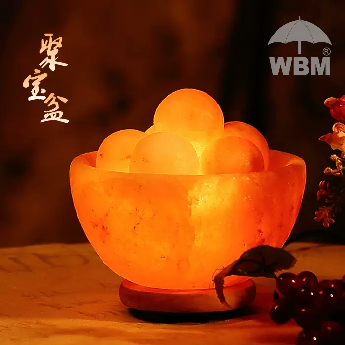 喜马拉雅岩灯矿石水晶盐灯卧室财富装饰台灯摆件天然负离子聚宝盆-Taobao