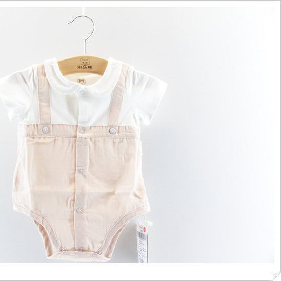 
Milo Bear M3H3017B polka dot fake two-piece baby summer clothing short-sleeved triangle rompers new one-piece