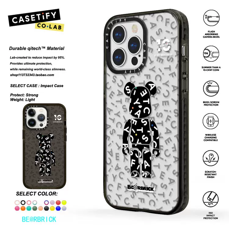 香港代購 CASETiFY聯名BE@RBRICK 適用iphone13/12/Pro/Max手機保護殼-Taobao