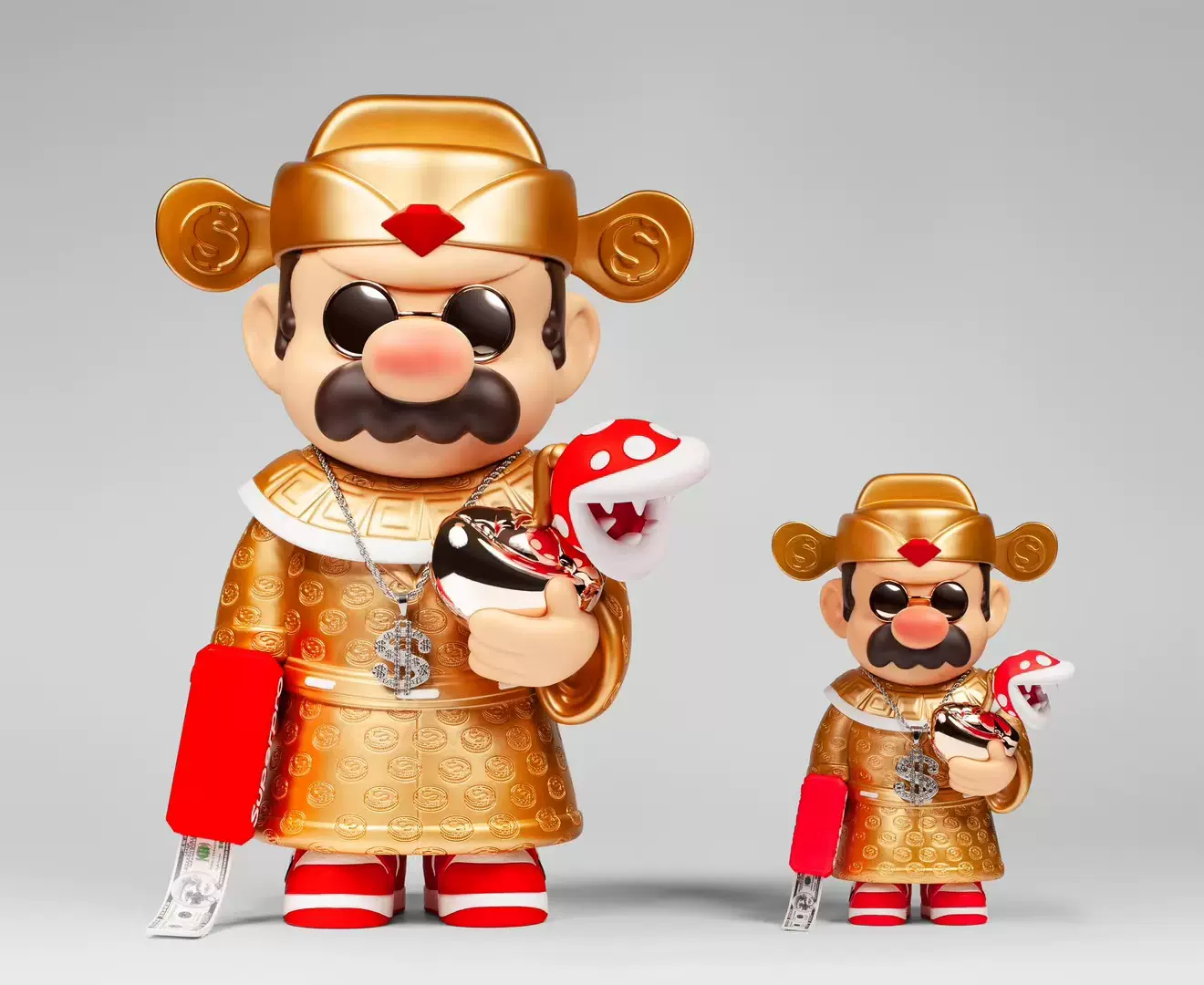 關羽木紋潮玩手辦ZCWO關公雕像模玩張飛木紋款潮流玩具