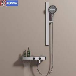 All-Copper Simple Split Showerhead Set Bathroom Faucet Toilet Rain Showerhead with High-Pressure Large Storage Surface