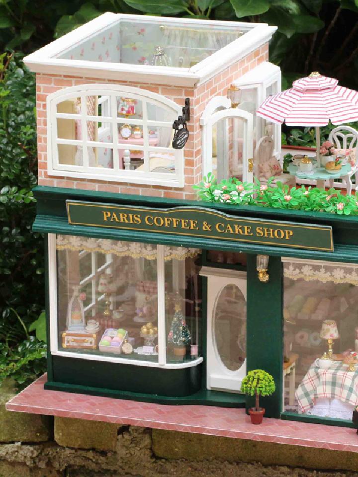 法国咖啡之旅手工拼装房子模型大别墅