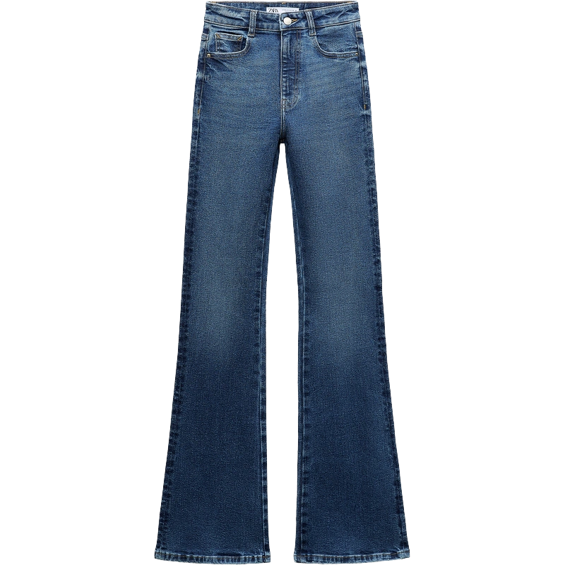 ZARA24春季新品女装Z1975高腰宽松舒适版型牛仔裤4083022 802-Taobao 