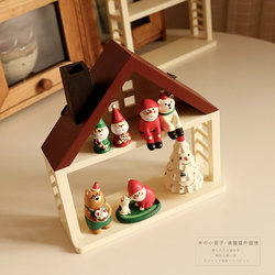 Small Wooden House | Desktop Small Item Display Stand, Wooden Accessory Decoration Storage Rack, Doll Display Stand