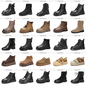 
Gomeki 2025 Autumn and Winter Low Heel Women's Shoes Fashion Short Boots All-match Motorcycle Boots Thick Sole Chelsea Winter Boots Martin Boots