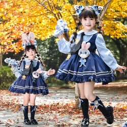 Zootopia Rabbit Police Officer Children's Clothing Judy Nick Suit Girls Cosplay Lolita Princess Dress