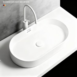 Modern Ceramic Oval Countertop Basin Bathroom Washbasin Home Art Basin Balcony Washbasin Single Basin