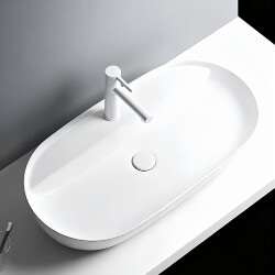Oval-Shaped Perforated Countertop Washbasin for Home Use, Artistic Washbasin, Large Balcony Ceramic Washbasin, Single Basin