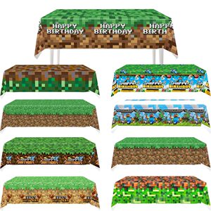 
Minecraft game theme party MC peripheral birthday decoration supplies disposable pe tablecloth waterproof and oil-proof