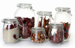 Hot selling sealed steel card pickle glass jar
