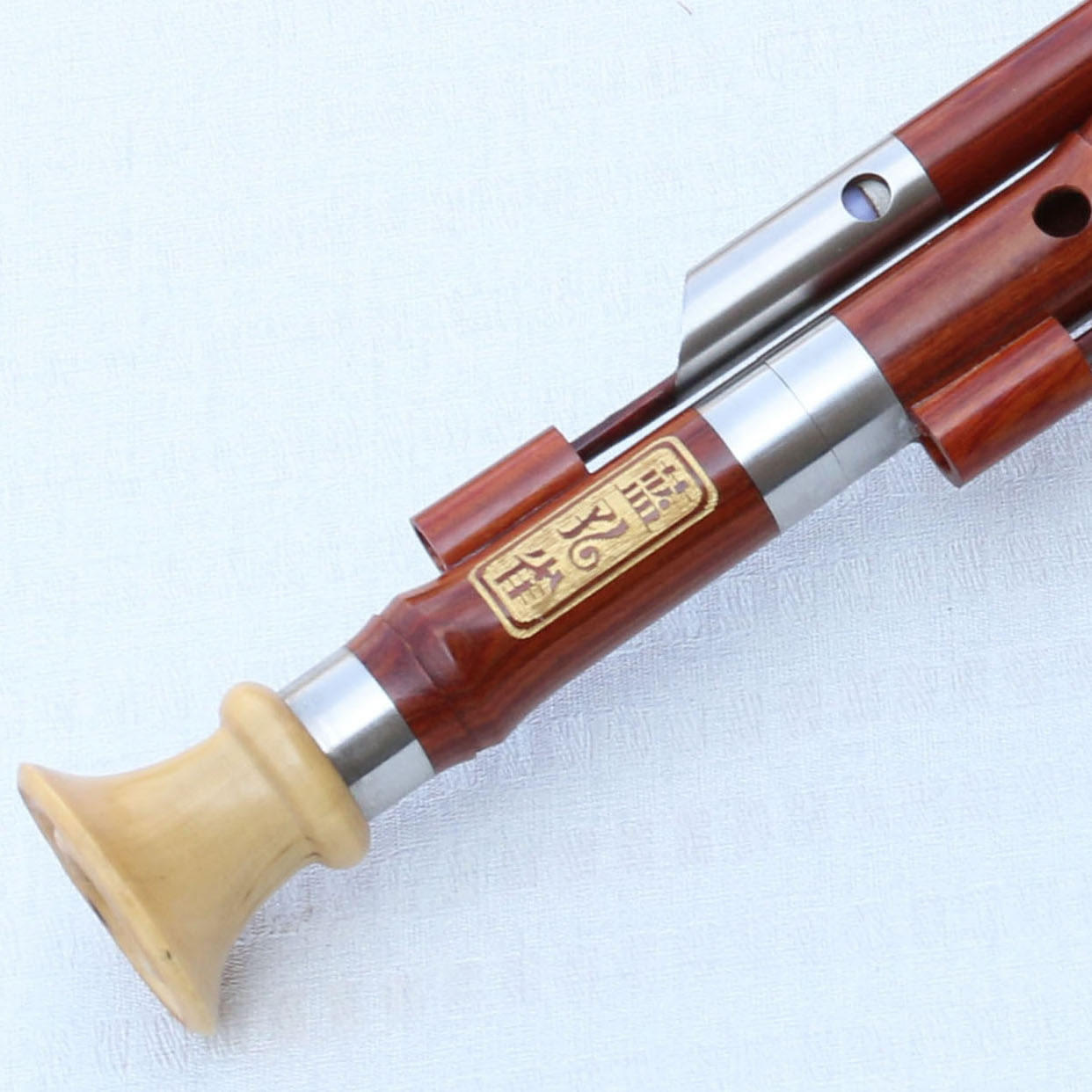 Blue Peacock Mahogany Hulusi - C Key - Yunnan Musical Instrument
