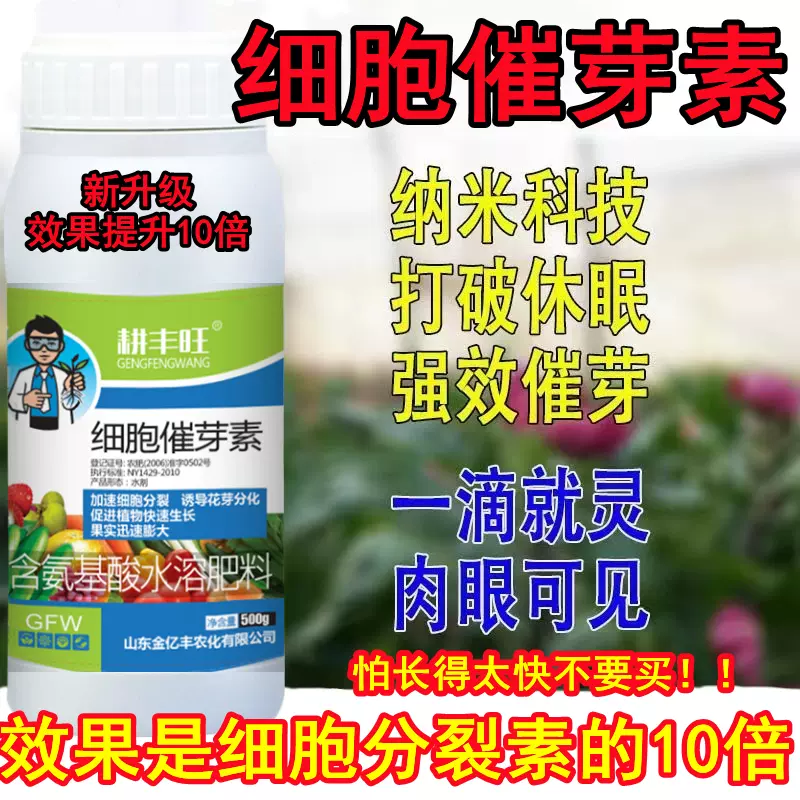 细胞分裂素叶面肥植物爆芽素促进花芽分化增产膨大促